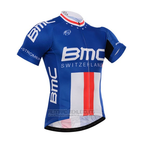 2015 Fahrradbekleidung BMC Champion Stati Uniti Blau Trikot Kurzarm und Tragerhose